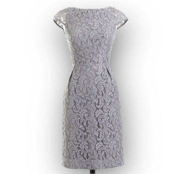 J. Crew, Elsa Dress Leavers Lace in Stormy Gray, Bridesmaid Women’s 0 Petite - Picture 1 of 13